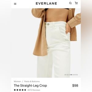 Everlane Straight-Leg Crop Regular Size 2 Bone